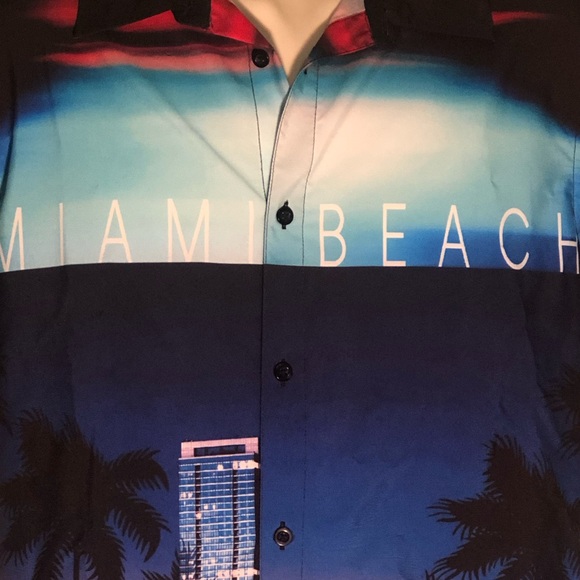 Miami Beach Men’s Medium Casual Dress Shirt.  NWT - Picture 6 of 7